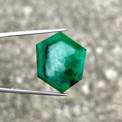 Certified 29.9 carats Swat Emerald Sliced Pair Natural Pakistani Gemstone